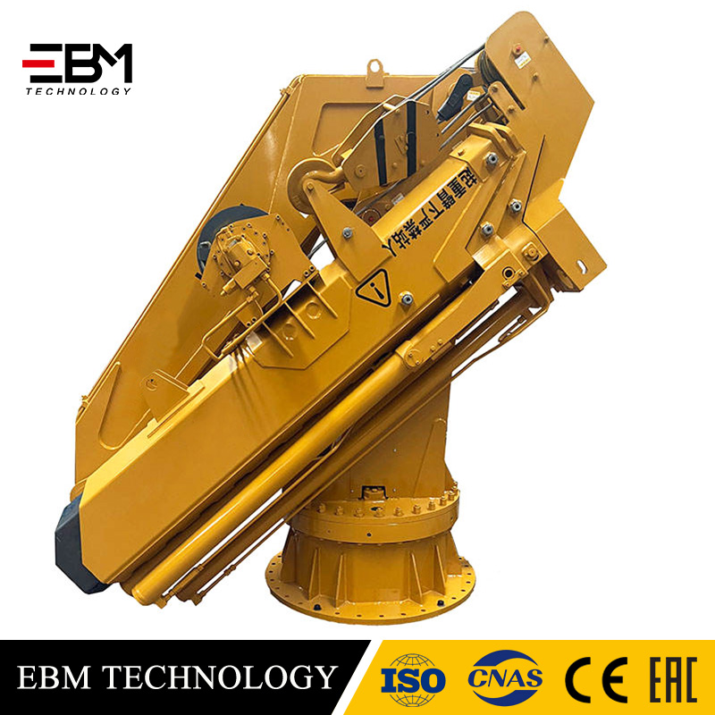 EBM China Supplier Expert in customization for Big Tonnage Heavy Duty Offshore Knuckle Telescopic Marine Crane with API2C standard with wave 1~1.5m with HPU Remote Control Winch  CCS ABS BV CE